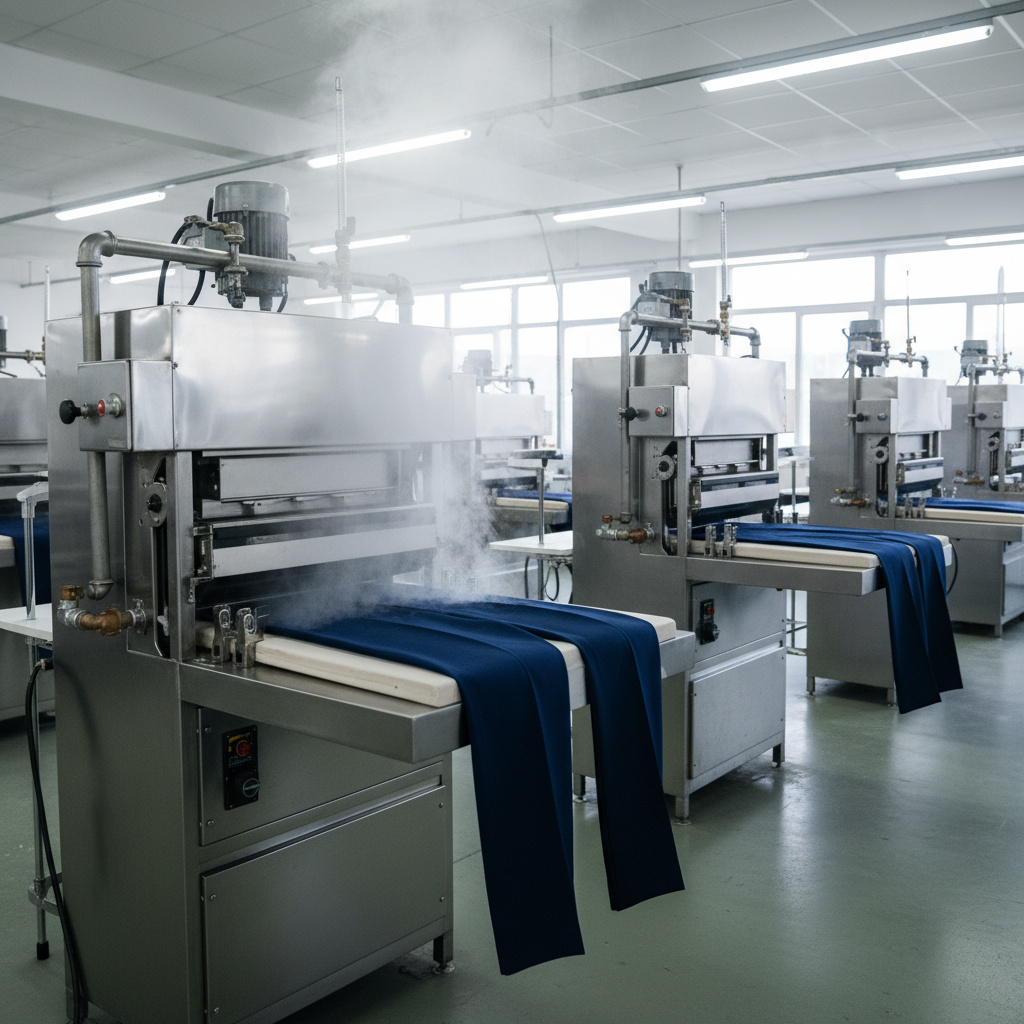 آلة ضغط صناعية تقوم بكيّ الزيّ الموحد